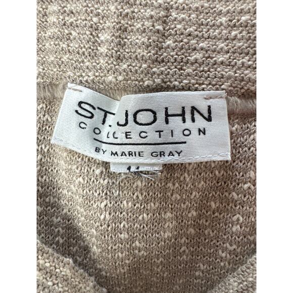 Vintage St John Collection Tan Beige Tweed Skirt Suit Jacket 12 Skirt 14/16 - Picture 6 of 12
